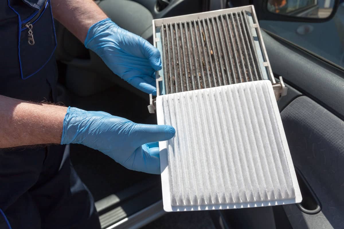 Dirty Cabin Filter in a Vehicle